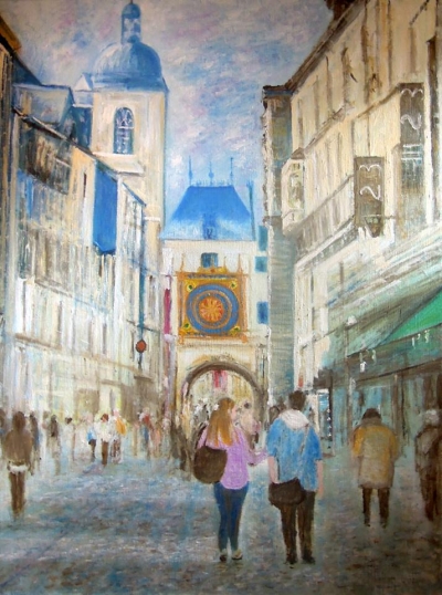 La rue du gros Horloge à Rouen